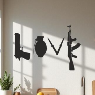 Sticker Autocollant     Love et Armes street art L87321