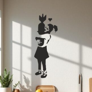 Sticker Autocollant Fille à la Bombe street art L87326