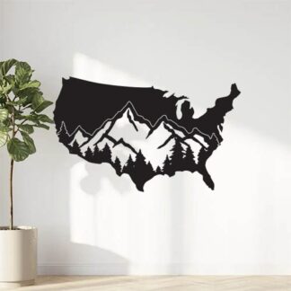 Sticker Autocollant amérique  montagne  LB25