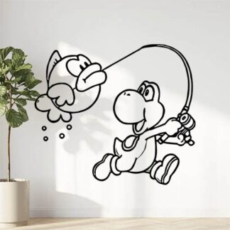 Sticker Autocollant yoshi pêche mario bross  LO892