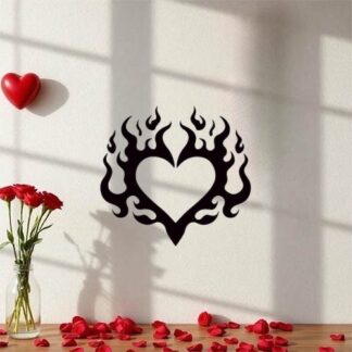 Sticker Autocollant coeur tribal flammes love  LOV54492