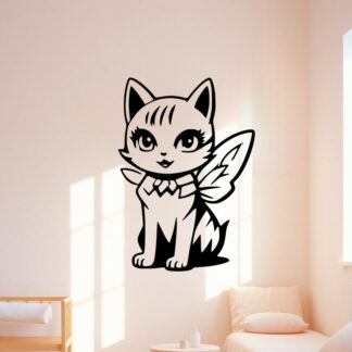 sticker autocollant chat papillon animaux 3 LQDJW