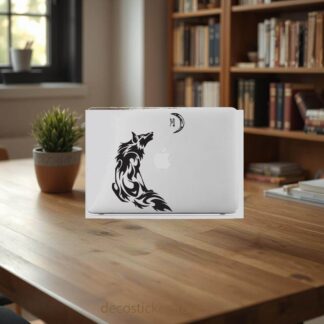 Sticker Autocollant loup macbook  MB1333