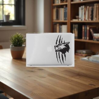Sticker Autocollant loup macbook  MB1335
