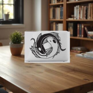 Sticker Autocollant yin yang  koi poisson macbook  MB1338
