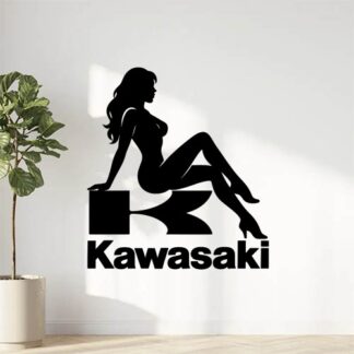 Sticker autocollant Fille sexy sur logo kawasaki décoration decostickerstore - MZQMOY