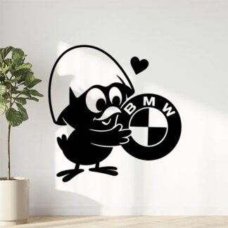 Sticker autocollant Calimero aime logo BMW décoration decostickerstore - NEKIKP