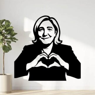 Sticker autocollant Marine Lepen fait coeur avec doigts décoration decostickerstore - OPNC4U