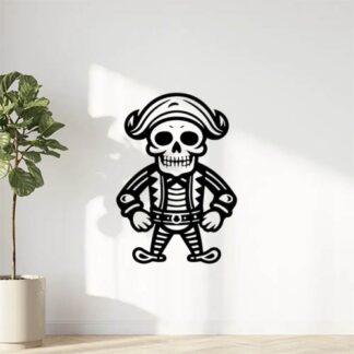 Sticker Autocollant squelette skull pirate  P2124