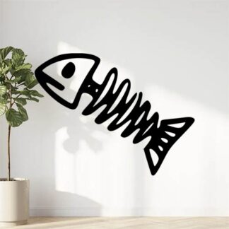 Sticker Autocollant Squelette poisson pêche P87330