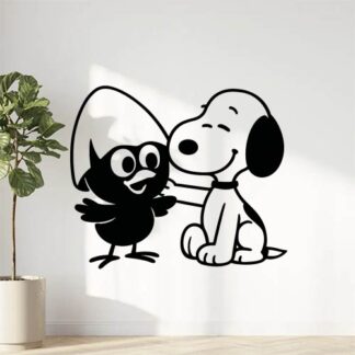 Sticker autocollant Calimero et Snoopy amis décoration decostickerstore - PGB90V