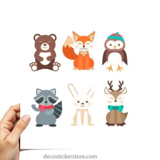 gommettes animaux hiver planche 10x15cm   PGO157858