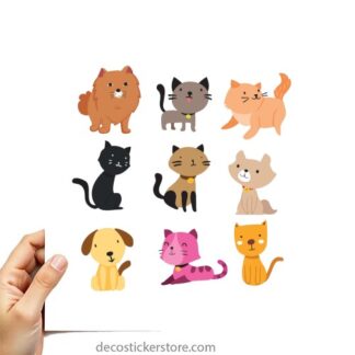 gommettes animaux chat chien planche 10x15cm   PGO157868