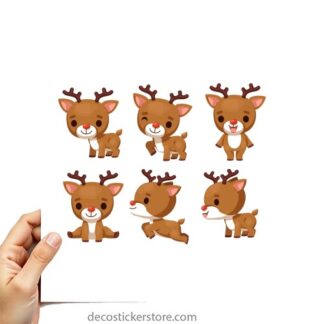 gommettes animaux rennes noël  planche 10x15cm   PGO1572511