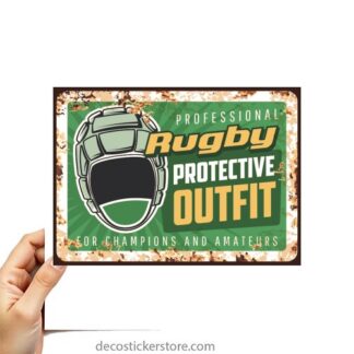 Sticker plaque rugby imprime 18x24cm  PL36