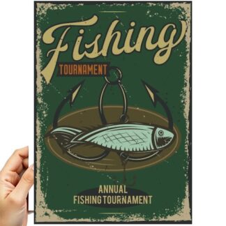 Sticker Autocollant plaque pêche imprime 18x24cm  PL37