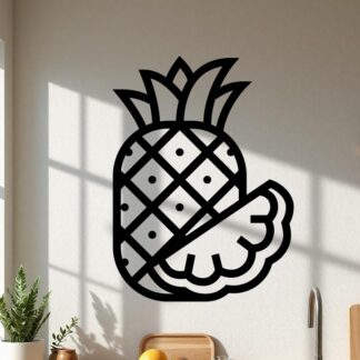 sticker autocollant ananas nourriture restaurant fleur 1 PQLLT