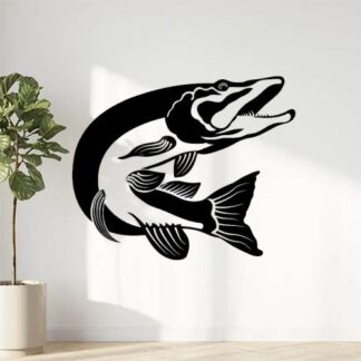 Sticker Autocollant Poisson brochet pêche Q87291