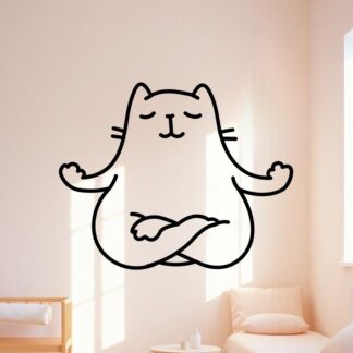 sticker autocollant Animaux chat zen yoga 5 QBOR1