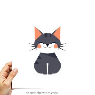 sticker autocollant chat imprimé 5 QWREQ