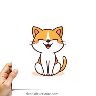 sticker autocollant chat imprimé 3 R2ZUS