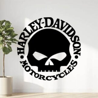 Sticker Autocollant   Harley Davidson rcycles Skull Rond moto R87313