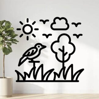 sticker autocollant arbre forêt fleur 2 RALS4