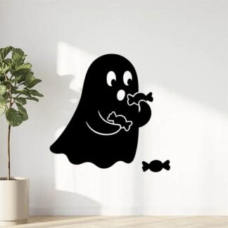 Sticker autocollant fantome qui mange des bonbons décoration decostickerstore - S9HA2I