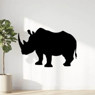 Sticker Autocollant rhinoceros silhouette animaux SAE18737