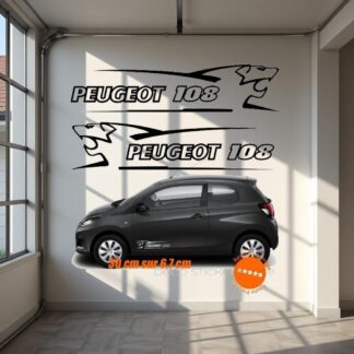 Sticker autocollant Peugeot 108 30 cm lion V1