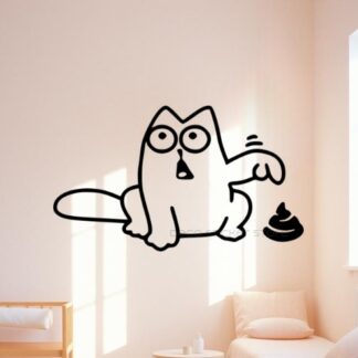 Sticker autocollant chat caca