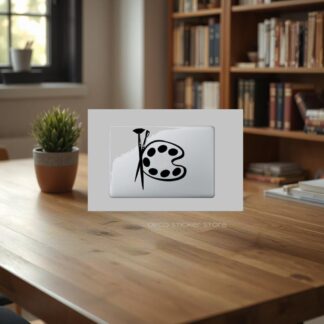 Sticker Autocollant MacBook Apple palette de peintre et pinceaux