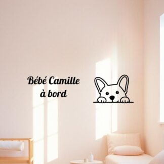Sticker autocollant bébé à bord chien Gorki  mignon ❤️
