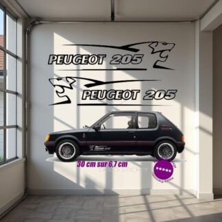 Sticker autocollant Peugeot 205 30 cm lion V1