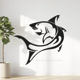 Sticker autocollant requin tribal