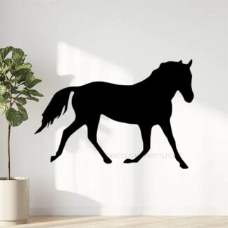 Sticker autocollant cheval trot ombre
