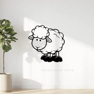 Sticker autocollant mouton mignon taille et couleur au choix