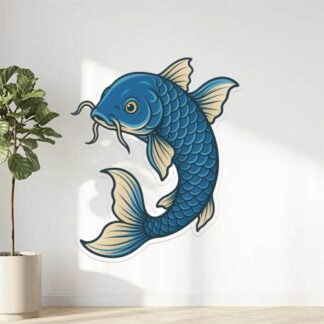 Autocollant Japon carpe koï bleue décoration decostickerstore - TD0UGD