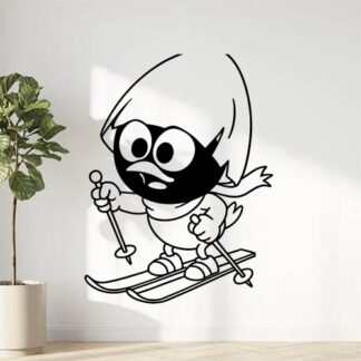 Sticker autocollant Calimero fait du ski décoration decostickerstore