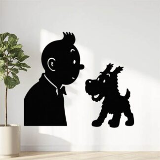 Sticker autocollant Tintín y Milou décoration decostickerstore - UIJZT4