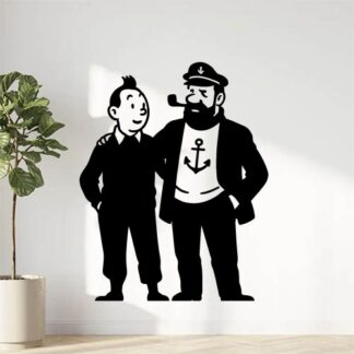 Sticker autocollant Tintín y Haddock décoration decostickerstore - VB6QOL
