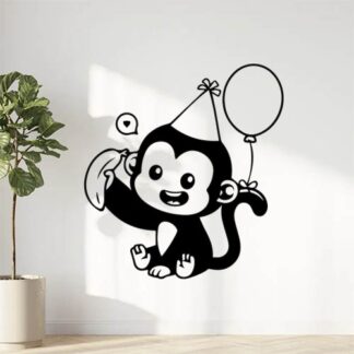 Sticker Autocollant singe ballon animaux  VK66