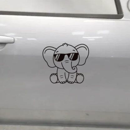 Sticker Autocollant elephant lunettes animaux  VK69