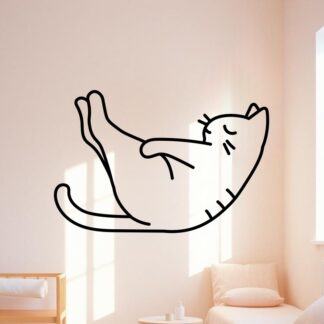 sticker autocollant animaux chat zen yoga 1 Y98QZ