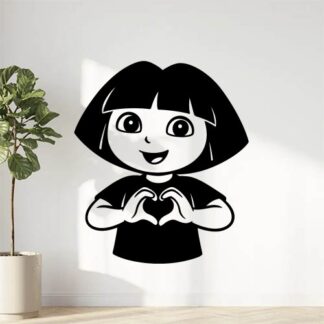 Sticker autocollant Dora l'exploratrice fait coeur avec doigts décoration decostickerstore - Z9QKGQ
