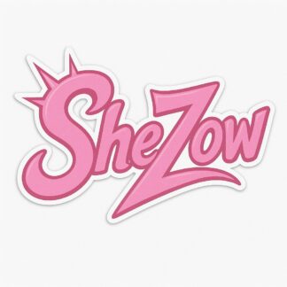 Autocollant Écrit Shezow en rose avec des piques sur S en rose décoration decostickerstore - VK0OGF