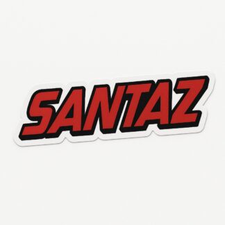 Autocollant Écriture majuscule du mot SANTAZ avec une police d'écriture proche ou similaire à la marque de VTT SANTA CRUZ décoration decostickerstore - 5B4NPZ