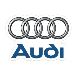 Autocollant Logo Audi En gris écrit AUDI en bleu décoration decostickerstore - UDSTWK