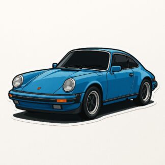 Autocollant Porsche 911 en bleu vitre noir décoration decostickerstore - QOJZ7H