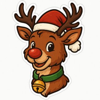 Autocollant Renne de Noël Rodolphe décoration decostickerstore - IFGOAT